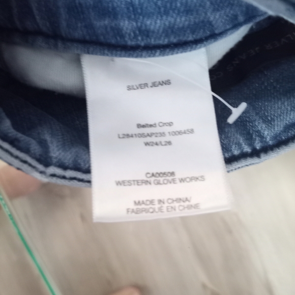 Silver Jeans Classic Blue Denim Belted Crop - Picture 3 of 6